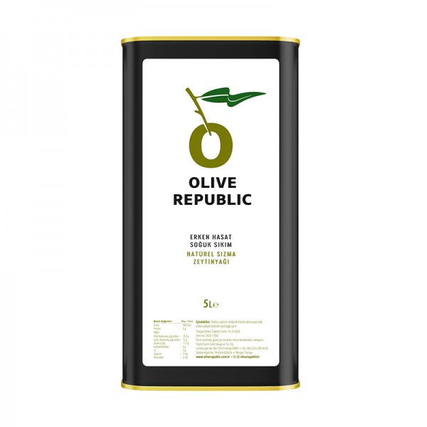 Olive Republic Erken Hasat/Soğuk Sıkım Natürel Sızma Zeytinyağı 5Lt