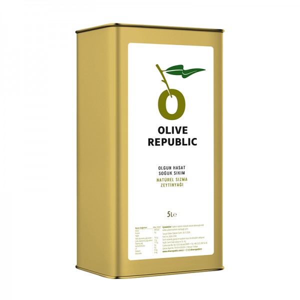 Olive Republic Olgun Hasat/Soğuk Sıkım  Natürel Sızma Zeytinyağı 5Lt
